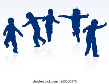 happy children dancing together