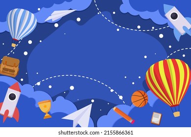 Happy Children Day background blue