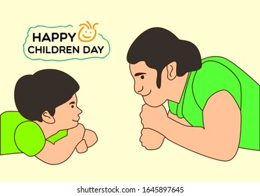 fondo o plantilla del Día del niño feliz con ilustración infantil