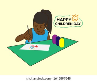 fondo o plantilla del Día del niño feliz con ilustración infantil