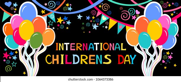 Happy Children day! Celebration pink greeting card. 1 june international childrens day background. Vector Illustration
