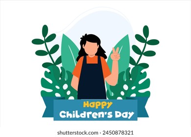 Happy Children Day Flat Design