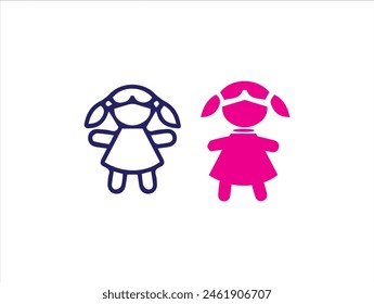 Happy children day logo and icon illustration and vector.