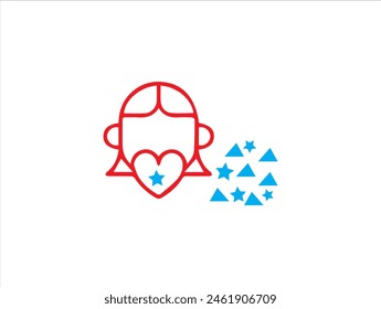 Happy children day logo and icon illustration and vector.