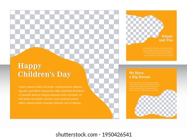 Happy children day social media template