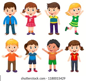 Group Multiracial Children School Vector Illustration Stock Vector ...