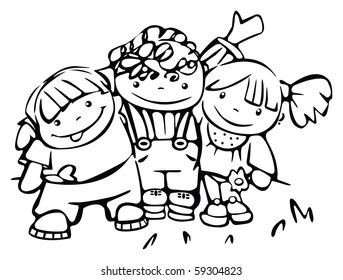 Dibujos De Ninas En Blanco Y Negro Imagenes Fotos De Stock Y Vectores Shutterstock