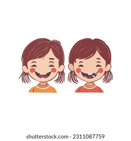 Happy children illustration. Smiling kids illustration for children's day
