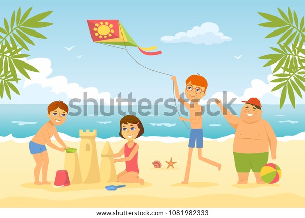 Suchen Sie Nach Frohliche Kinder Am Strand Cartoon Leute Stockbildern In Hd Und Millionen Weiteren Lizenzfreien Stockfotos Illustrationen Und Vektorgrafiken In Der Shutterstock Kollektion Jeden Tag Werden Tausende Neue Hochwertige Bilder