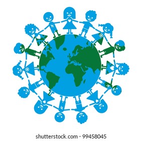 happy children on the earth