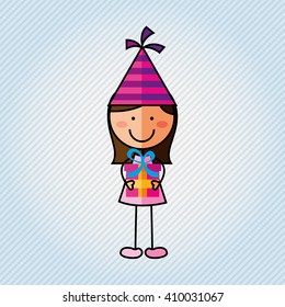 happy children on  party design 