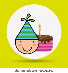 happy children on  party design 