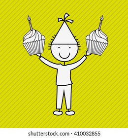 happy children on  party design 