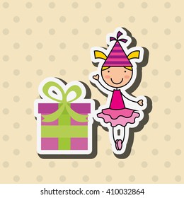 happy children on  party design 