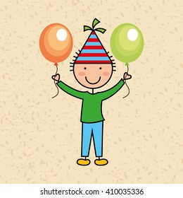 happy children on  party design 