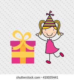 happy children on  party design 