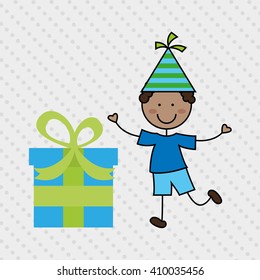 happy children on  party design 