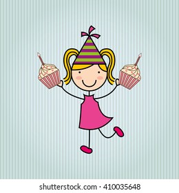 happy children on  party design 
