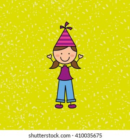 happy children on  party design 