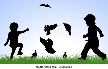 happy children outdoors