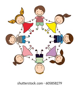 happy children play icon, vector illustration design