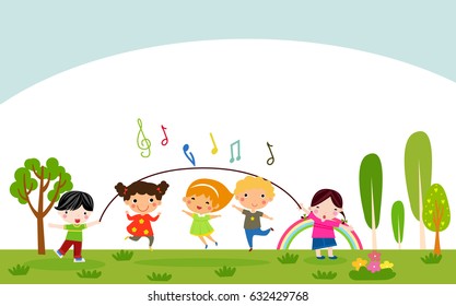 Happy children playing