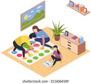 Happy children playing board game with parents, have fun at home. Family entertainment scenes. People sit together at table or on floor in living room play games. Parents and kids in everyday life