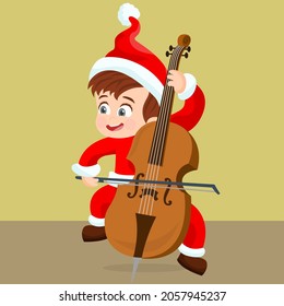 Happy children playing Christmas music
