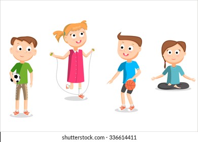 Childrens Hobbies Kids Objects Creative Active Stock Vector (Royalty ...