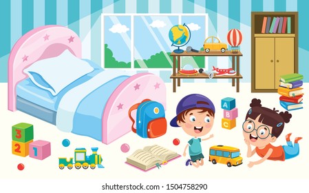 Happy Children Playing With Toys