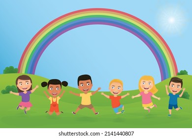 1,599 Cartoon children different position Images, Stock Photos ...