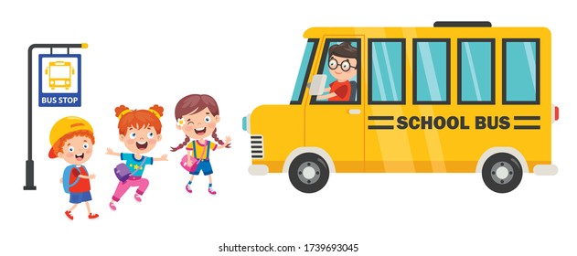 Illustration Kids Wearing Yellow Hard Hats Stock Vector (Royalty Free ...