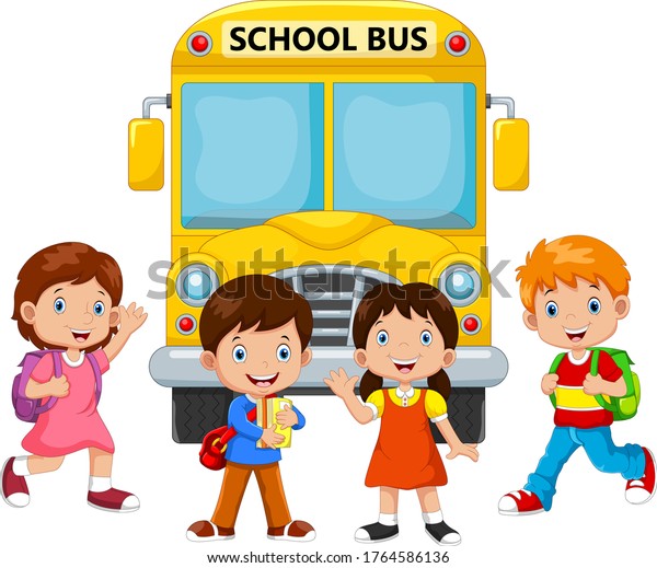 Happy Children And School\
Bus