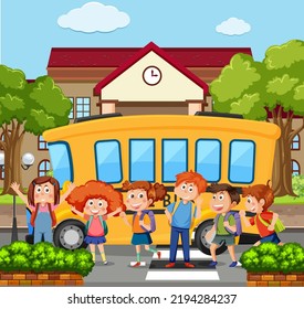 Happy Children School Illustration Stock Vector (Royalty Free ...