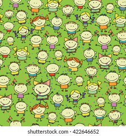 Happy children seamless background