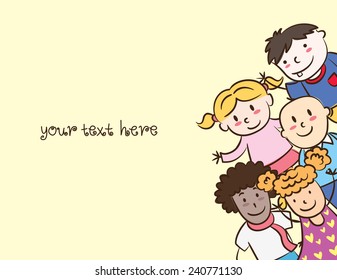 happy children with space to add text