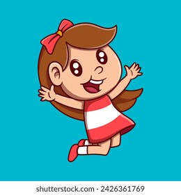 Happy children's characters are playing and wearing dresses in cartoon vector illustrations. Preschooler girl costumed party