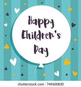 Happy Children's Day background with beautiful hearts design
