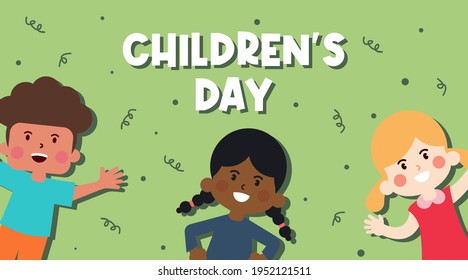 Happy children's day background illustration vector.