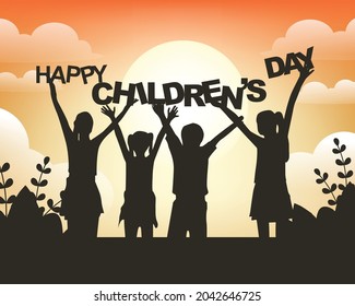 Happy Children's day background template
