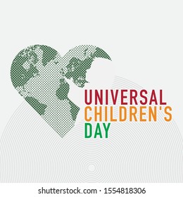 Happy childrens day background. Vector illustration of Universal Children day poster. Greeting card. Flat. Round frame.