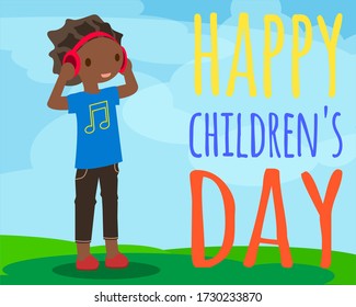 Happy children's day background, vector illustration 