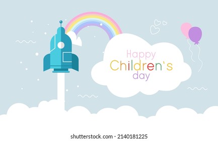 Happy children's day background vector 