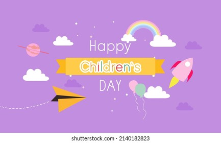 Happy children's day background vector 