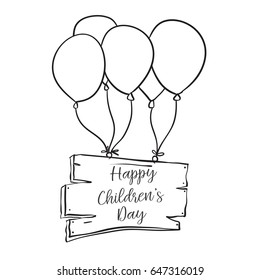 Happy childrens day with balloon