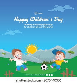 Happy children's day banner design template.
