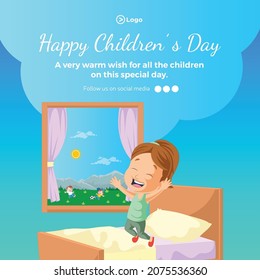 Happy children's day banner design template.