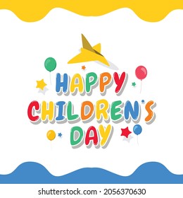 happy children's day banner template