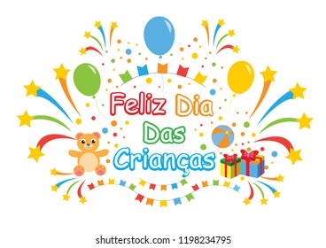 Happy Children's Day in Brazil. vector illustration