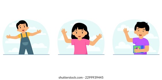 Diseño plano del paquete Happy Children's Day